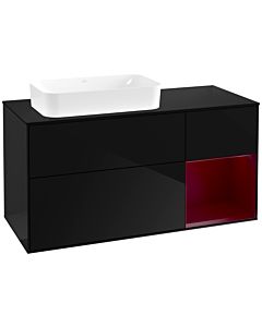 Villeroy und Boch Finion Villeroy und Boch F692HBPH 120x60.3x50.1cm, étagère à droite Peony , Glossy Black Lacquer