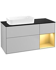 Villeroy und Boch Finion Villeroy und Boch F692HFGJ 120x60.3x50.1cm, étagère droite or mat, gris clair mat