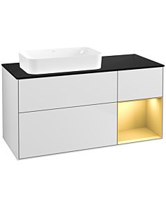 Villeroy und Boch Finion Villeroy und Boch F692HFMT 120x60.3x50.1cm, étagère droite or mat, laqué blanc mat