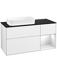 Villeroy und Boch Finion Villeroy und Boch F692MTGF 120x60.3x50.1cm, étagère à droite laqué blanc mat, laqué blanc brillant