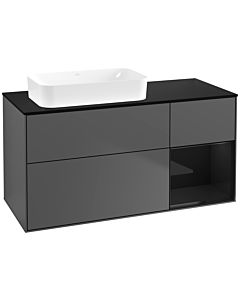 Villeroy und Boch Finion Villeroy und Boch Finion F692PHGK 120x60.3x50.1cm, shelf on the right Glossy Black Lacquer , anthracite matt