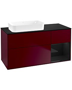 Villeroy und Boch Finion Villeroy und Boch F692PHHB 120x60.3x50.1cm, étagère à droite Glossy Black Lacquer , Peony Matt