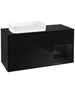 Villeroy und Boch Finion Villeroy und Boch F692PHPH 120x60.3x50.1cm, étagère à droite Glossy Black Lacquer , Glossy Black Lacquer