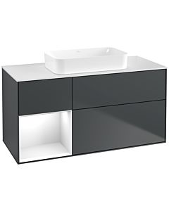 Villeroy und Boch Finion Villeroy und Boch Finion F701GFHG 120x60.3x50.1cm, shelf left Glossy white lacquer, Midnight Blue Matt Lacquer