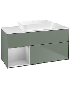 Villeroy und Boch Finion Villeroy und Boch F701GJGM 120x60.3x50.1cm, étagère à gauche gris clair mat, Olive Matt Lacquer