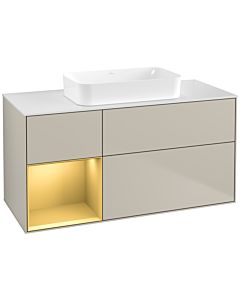 Villeroy und Boch Finion Villeroy und Boch F701HFHH 120x60.3x50.1cm, étagère gauche or mat, Sand Matt Lacquer