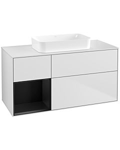 Villeroy und Boch Finion Waschtischunterschrank F701PDMT 120x60,3x50,1cm, Regal links Black matt lacquer, White matt lacquer