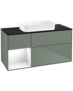 Villeroy und Boch Finion Villeroy und Boch Finion F702GFGM 120x60.3x50.1cm, shelf left Glossy white lacquer, Olive Matt Lacquer