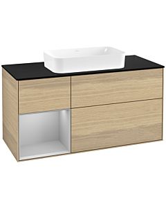 Villeroy und Boch Finion Waschtischunterschrank F702GJPC 120x60,3x50,1cm, Regal links Light grey matt, Oak Veneer