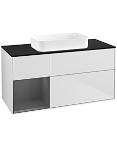 Villeroy und Boch Finion Waschtischunterschrank F702GKMT 120x60,3x50,1cm, Regal links Anthracite matt, White matt lacquer