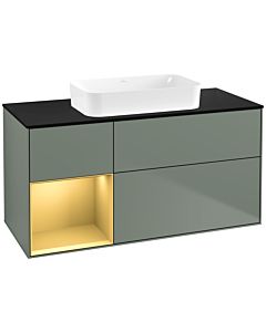Villeroy und Boch Finion Villeroy und Boch Finion F702HFGM 120x60.3x50.1cm, shelf left gold matt, Olive Matt Lacquer