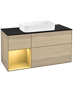 Villeroy und Boch Finion Villeroy und Boch F702HFPC 120x60.3x50.1cm, étagère gauche or mat, Oak Veneer