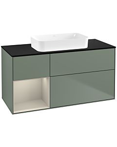 Villeroy und Boch Finion Villeroy und Boch F702HHGM 120x60.3x50.1cm, étagère à gauche Sand Matt Lacquer , Olive Matt Lacquer