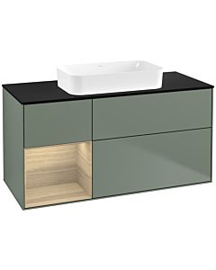 Villeroy und Boch Finion Villeroy und Boch F702PCGM 120x60.3x50.1cm, étagère à gauche Oak Veneer , Olive Matt Lacquer