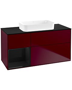 Villeroy und Boch Finion Villeroy und Boch F702PHHB 120x60.3x50.1cm, étagère à gauche Glossy Black Lacquer , Peony Matt