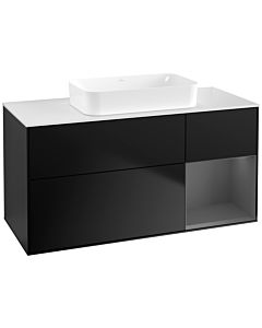 Villeroy und Boch Finion Villeroy und Boch F711GKPD 120x60.3x50.1cm, étagère à droite anthracite mat, laqué noir mat