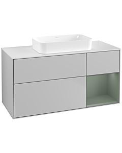 Villeroy und Boch Finion Villeroy und Boch F711GMGJ 120x60.3x50.1cm, étagère à droite Olive Matt Lacquer , gris clair mat