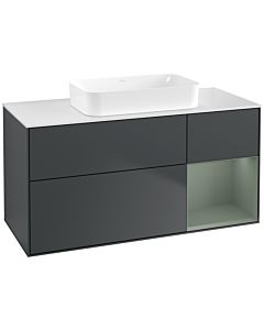 Villeroy und Boch Finion Villeroy und Boch F711GMHG 120x60.3x50.1cm, étagère à droite Olive Matt Lacquer , Midnight Blue Matt Lacquer