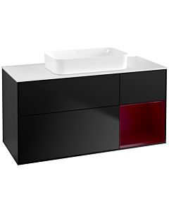 Villeroy und Boch Finion Villeroy und Boch F711HBPD 120x60.3x50.1cm, étagère à droite Peony , laqué noir mat