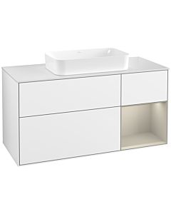 Villeroy und Boch Finion Villeroy und Boch F711HHGF 120x60.3x50.1cm, étagère à droite Sand laqué blanc mat brillant