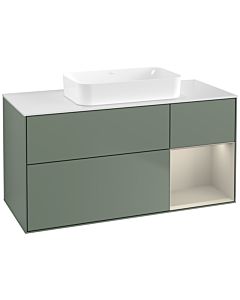 Villeroy und Boch Finion Villeroy und Boch F711HHGM 120x60.3x50.1cm, étagère à droite Sand mat, Olive Matt Lacquer