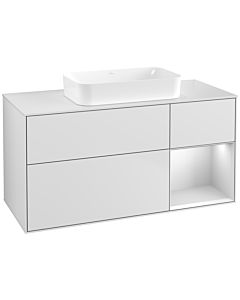 Villeroy und Boch Finion Waschtischunterschrank F711MTMT 120x60,3x50,1cm, Regal rechts White matt lacquer, White matt lacquer