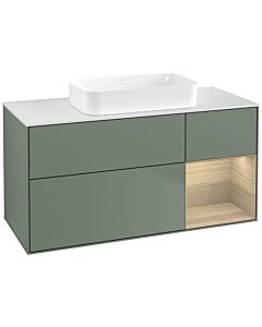 Villeroy und Boch Finion Villeroy und Boch F711PCGM 120x60.3x50.1cm, étagère à droite Oak Veneer , Olive Matt Lacquer