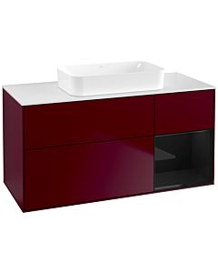 Villeroy und Boch Finion Villeroy und Boch F711PHHB 120x60.3x50.1cm, étagère à droite Glossy Black Lacquer , Peony Matt