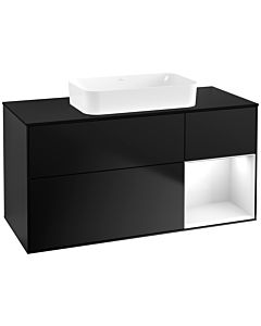 Villeroy und Boch Finion Villeroy und Boch Finion F712GFPD 120x60.3x50.1cm, shelf on the right Glossy white lacquer, black matt lacquer
