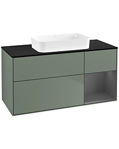 Villeroy und Boch Finion Villeroy und Boch F712GKGM 120x60,3x50,1cm, étagère droite anthracite mat, Olive Matt Lacquer