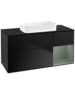 Villeroy und Boch Finion Villeroy und Boch F712GMPD 120x60.3x50.1cm, étagère à droite Olive Matt Lacquer , laqué noir mat
