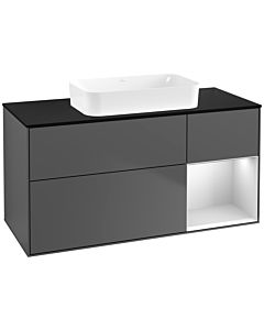 Villeroy und Boch Finion Villeroy und Boch F712MTGK 120x60.3x50.1cm, étagère à droite laqué blanc mat, anthracite mat