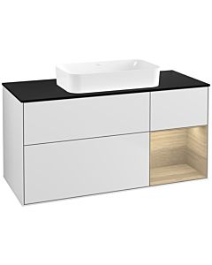 Villeroy und Boch Finion Waschtischunterschrank F712PCMT 120x60,3x50,1cm, Regal rechts Oak Veneer, White matt lacquer