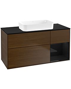Villeroy und Boch Finion Villeroy und Boch F712PHGN 120x60.3x50.1cm, étagère à droite Glossy Black Lacquer , placage Glossy Black Lacquer