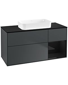 Villeroy und Boch Finion Villeroy und Boch F712PHHG 120x60.3x50.1cm, étagère à droite Glossy Black Lacquer , Midnight Blue Matt Lacquer