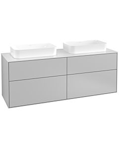 Villeroy und Boch Finion Waschtischunterschrank F72100GJ 160x60,3x50,1cm, Glass White Matt, Light grey matt