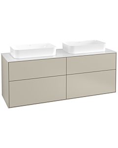 Villeroy und Boch Finion Waschtischunterschrank F72100HH 160x60,3x50,1cm, Glass White Matt, Sand Matt Lacquer