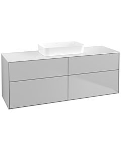 Villeroy und Boch Finion Waschtischunterschrank F73100GJ 160x60,3x50,1cm, Glass White Matt, Light grey matt