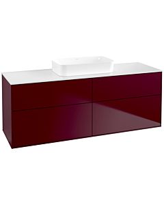 Villeroy und Boch Finion Waschtischunterschrank F73100HB 160x60,3x50,1cm, Glass White Matt, Peony Matt