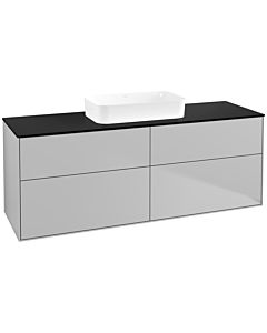 Villeroy und Boch Finion Waschtischunterschrank F73200GJ 160x60,3x50,1cm, Glass Black Matt, Light grey matt