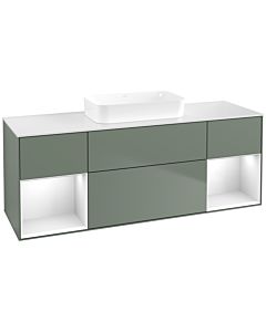 Villeroy und Boch Finion Villeroy und Boch Finion F741GFGM 160x60.3x50.1cm, shelves Glossy white lacquer, Olive Matt Lacquer