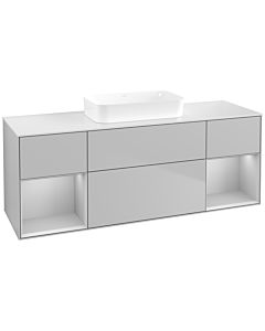 Villeroy und Boch Finion Waschtischunterschrank F741GJGJ 160x60,3x50,1cm, Regale Light grey matt lacquer, Light grey matt