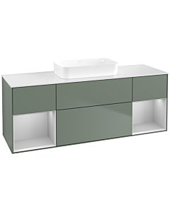 Villeroy und Boch Finion Villeroy und Boch F741GJGM 160x60.3x50.1cm, étagères laqué gris clair mat, Olive Matt Lacquer