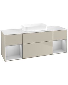 Villeroy und Boch Finion Villeroy und Boch F741GJHH 160x60.3x50.1cm, étagères laqué gris clair mat, Sand Matt Lacquer