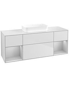 Villeroy und Boch Finion Waschtischunterschrank F741GJMT 160x60,3x50,1cm, Regale Light grey matt lacquer, White matt lacquer
