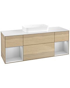 Villeroy und Boch Finion Waschtischunterschrank F741GJPC 160x60,3x50,1cm, Regale Light grey matt lacquer, Oak Veneer