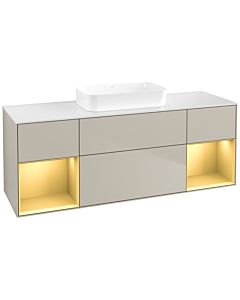 Villeroy und Boch Finion Villeroy und Boch F741HFHH 160x60.3x50.1cm, étagères laqué or mat, Sand Matt Lacquer