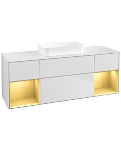 Villeroy und Boch Finion Waschtischunterschrank F741HFMT 160x60,3x50,1cm, Regale Gold matt lacquer, White matt lacquer