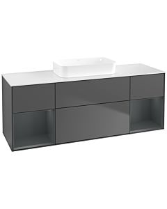 Villeroy und Boch Finion Villeroy und Boch F741HGGK 160x60.3x50.1cm, étagères Laque mat minuit, Anthracite mat