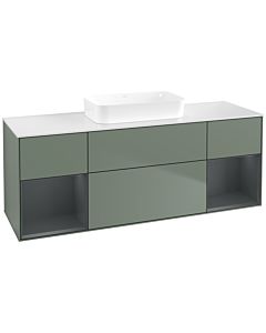 Villeroy und Boch Finion Villeroy und Boch F741HGGM 160x60.3x50.1cm, étagères Laque mat minuit, Olive Matt Lacquer